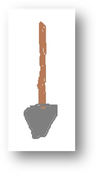 Title: The shovel - Description: It is the shovel I found stuck to the tree.